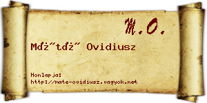 Máté Ovidiusz névjegykártya